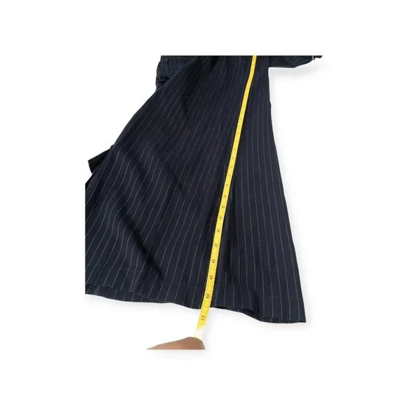 Anthropologie TwentySixHundred Navy Striped Wide Leg Dress Pants SZ 6 High Waist - Picture 8 of 14